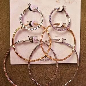 Time and Tru Hoop Earring Trio